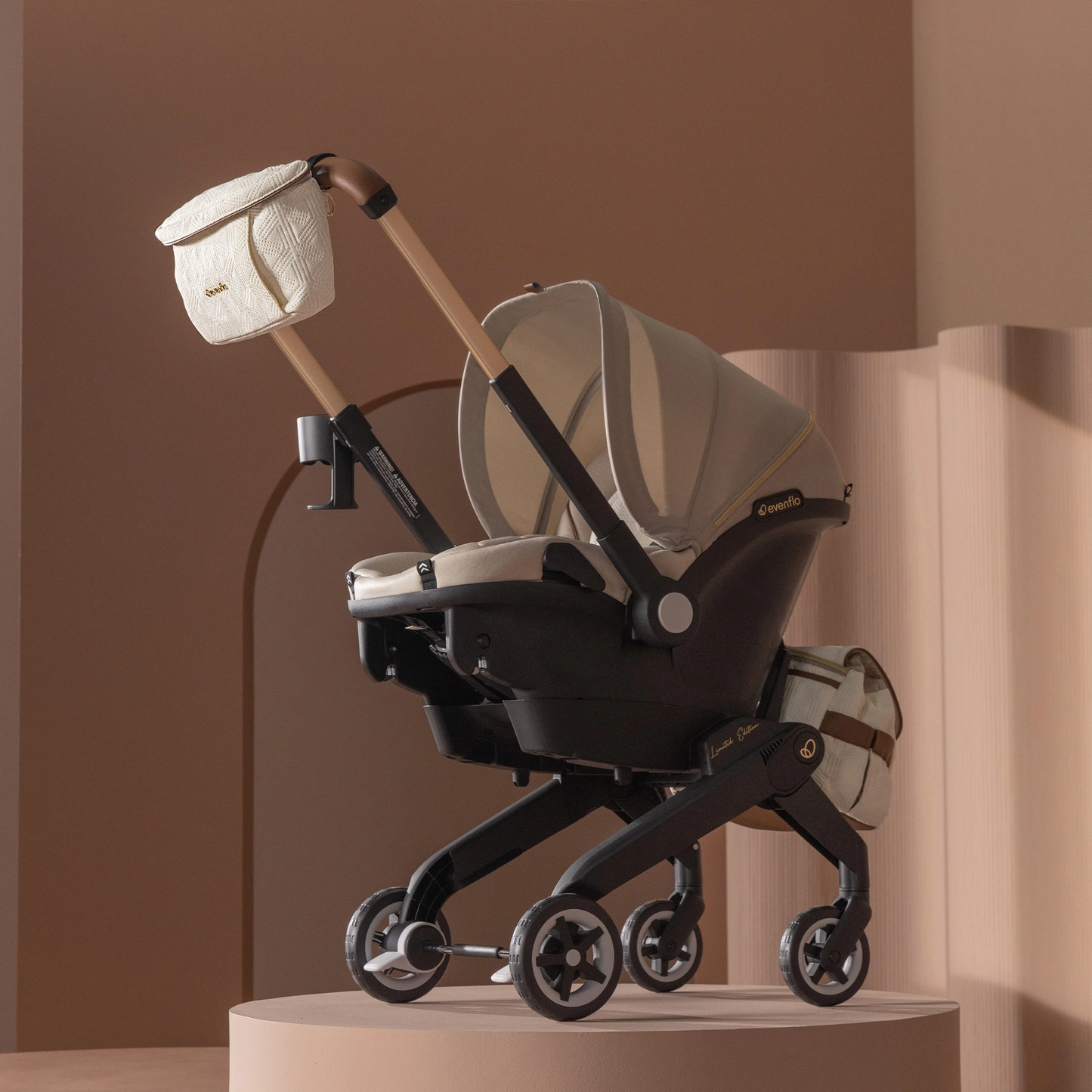 LIMITED EDITION Evenflo Shyft Dualride Infant Car Seat Stroller Combo With Green & Gentle Fabric