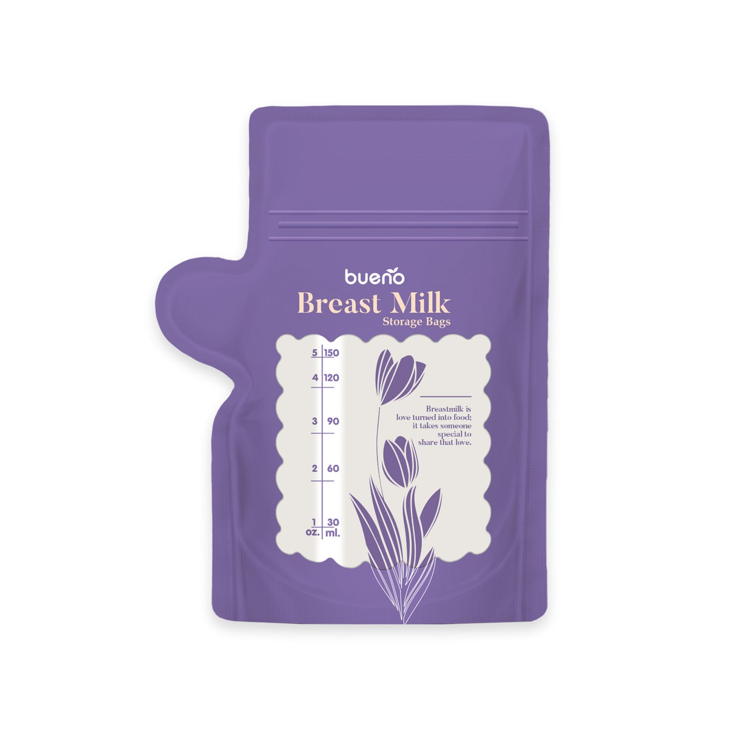 Bueno Double Ziplock Breast Milk Storage Bag- 5oz/8oz