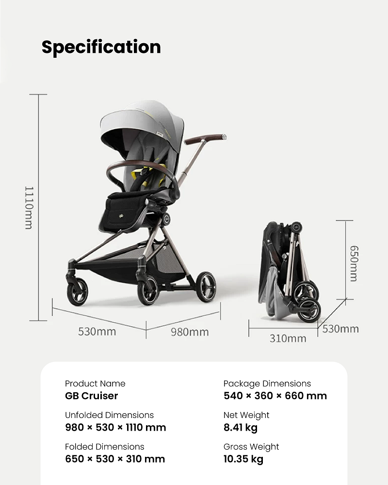gb Cruiser Compact Fold Two Ways Facing Stroller
